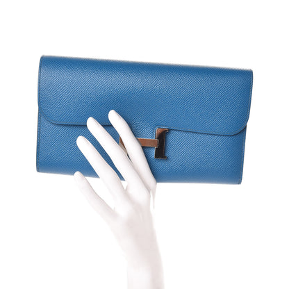 Hermes Epsom Constance Long Wallet Bleu Izmir 2 of 8