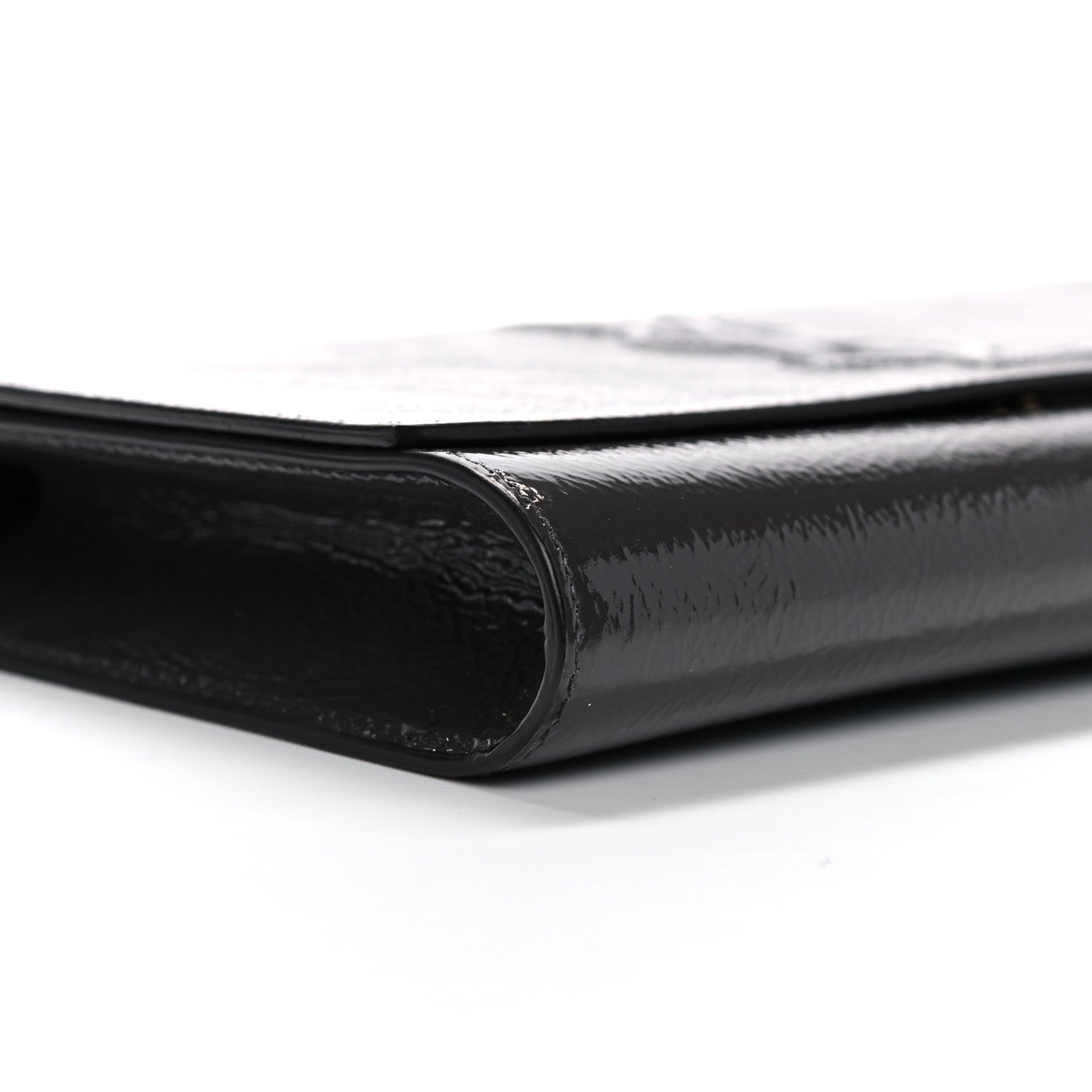 Saint Laurent Textured Patent Calfskin Large Belle De Jour Clutch Dark Brown 8 of 9