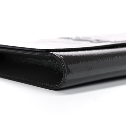 Saint Laurent Textured Patent Calfskin Large Belle De Jour Clutch Dark Brown 8 of 9