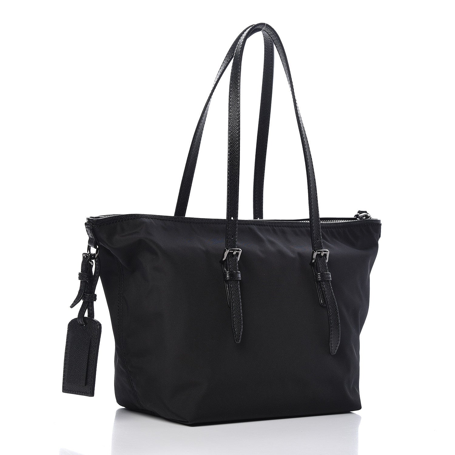 Burberry London Grainy Calfskin Nylon Small Tote Black 3 of 10