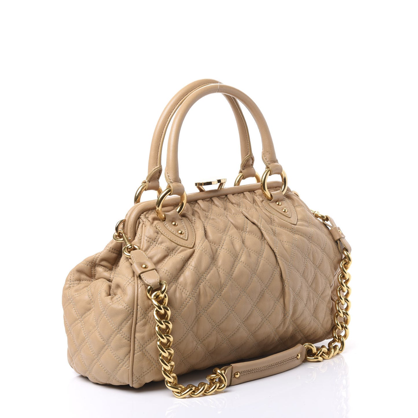 Calfskin Quilted Stam Beige