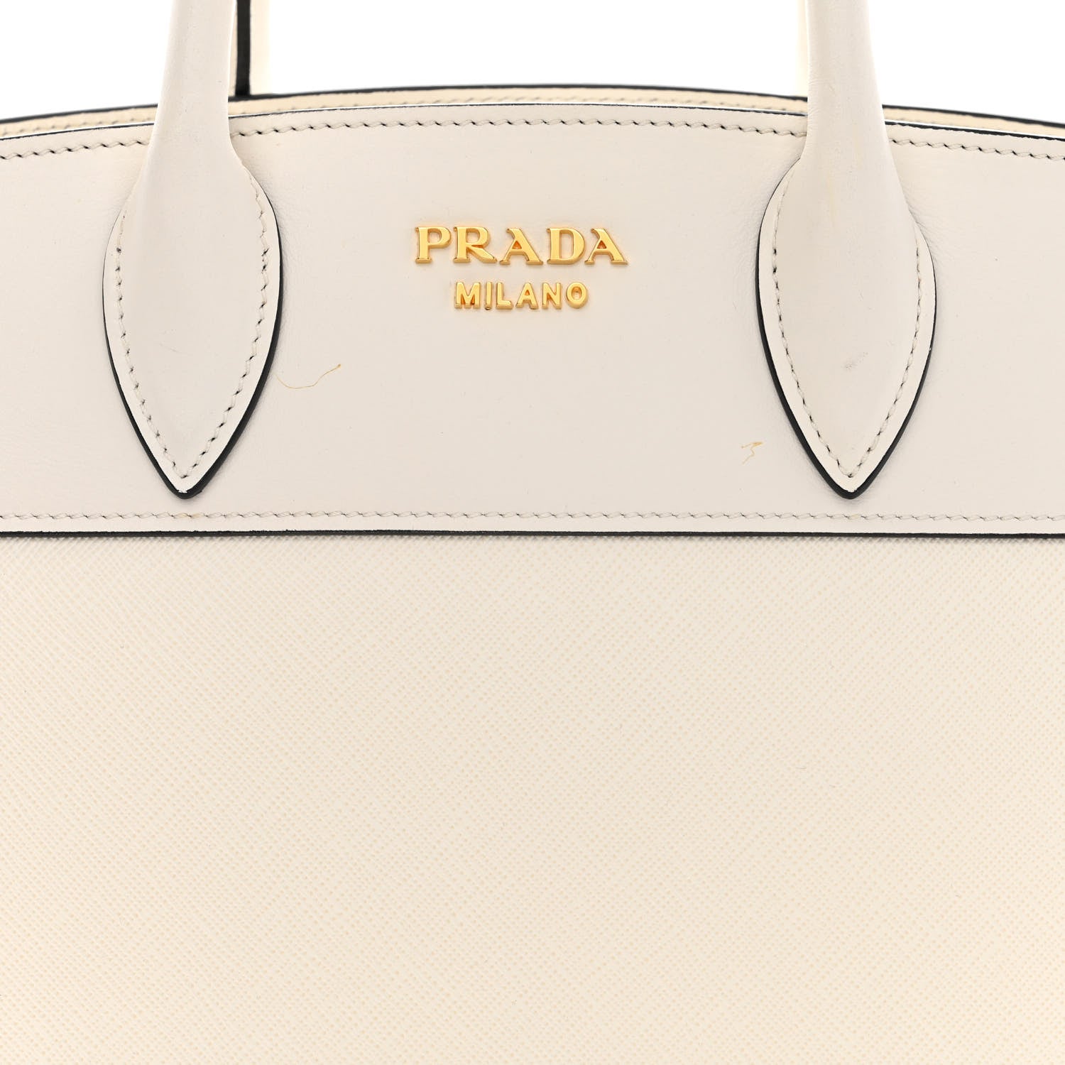 Prada Saffiano City Calfskin Bibliothèque Top Handle White 7 of 13