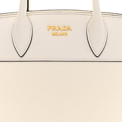 Prada Saffiano City Calfskin Bibliothèque Top Handle White 7 of 13