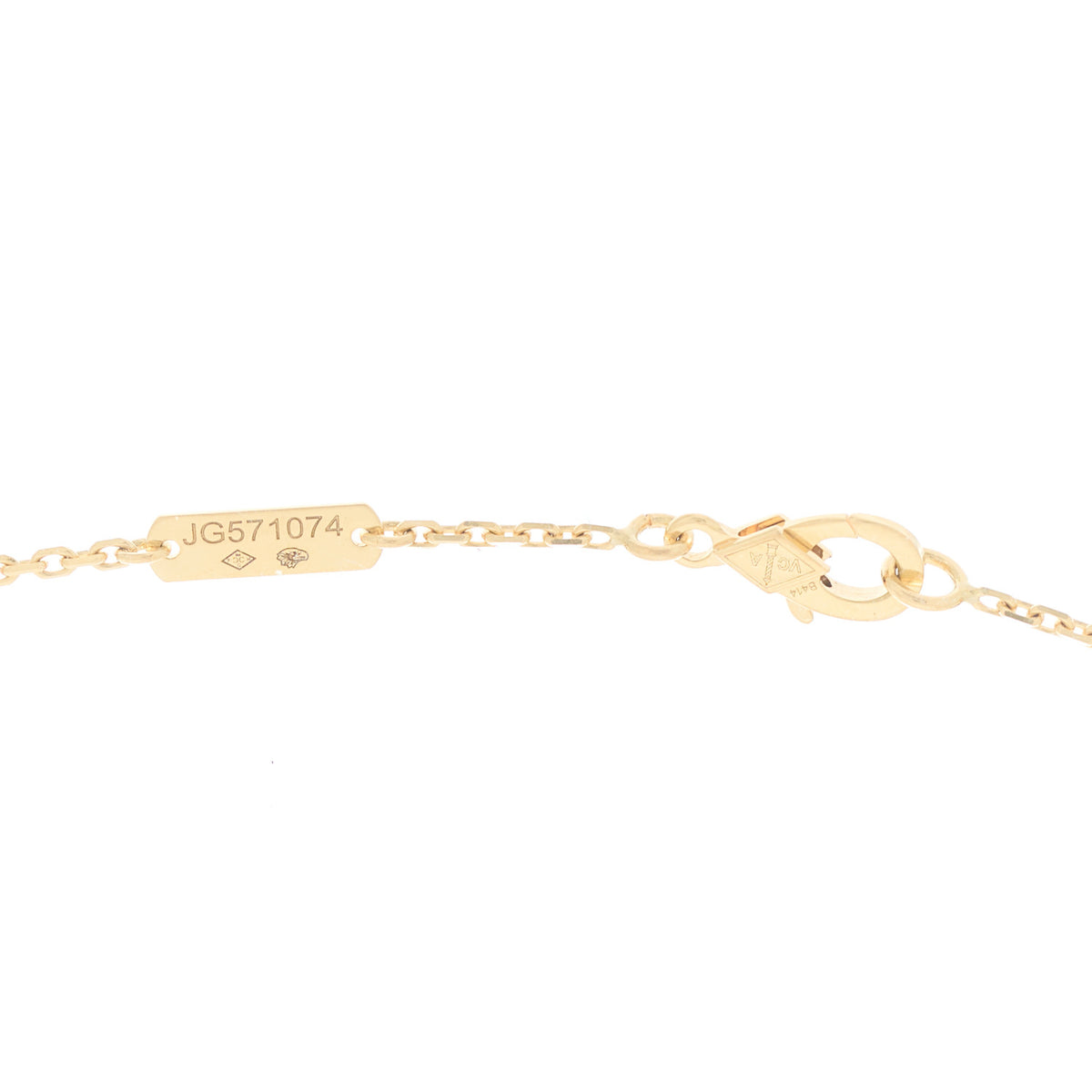 18K Yellow Gold Mother of Pearl Vintage Alhambra Pendant Necklace
