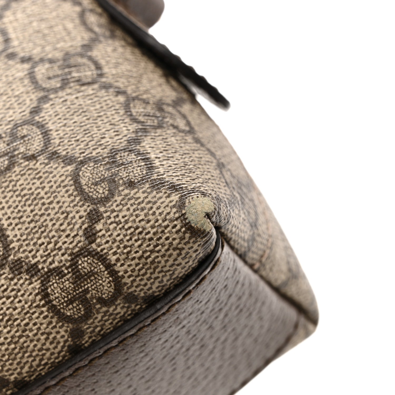 Gucci GG Supreme Monogram Textured Dollar Calfskin Web Small Ophidia Dome Shoulder Bag Beige Ebony New Acero 12 of 13