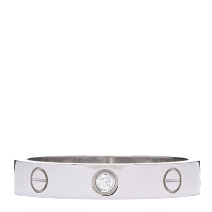 Cartier 18K White Gold Diamond 4mm LOVE Wedding Band Ring 58 8.5 1 of 5