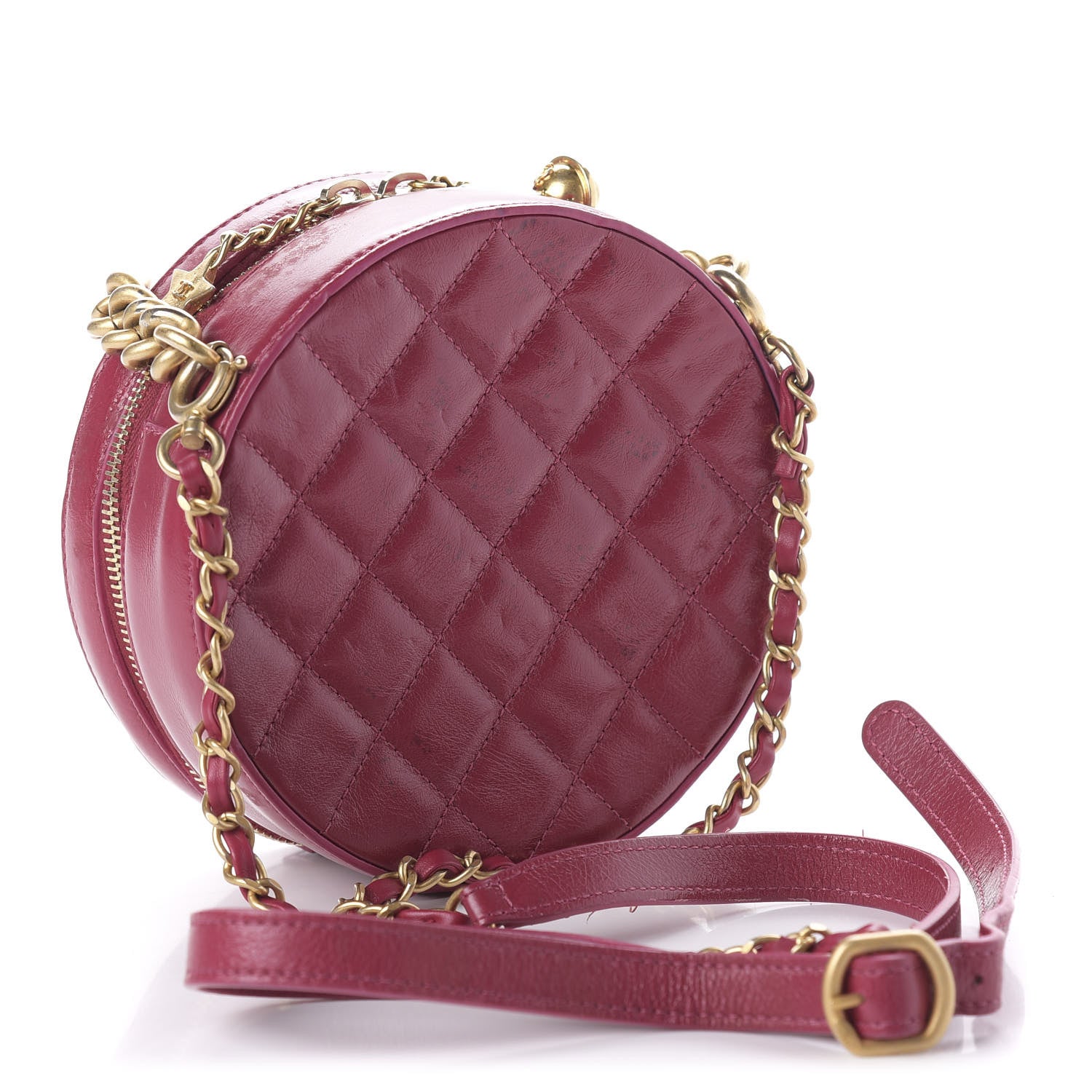 Chanel Glazed Calfskin Round As Earth Evening Bag Rouge 3 of 16