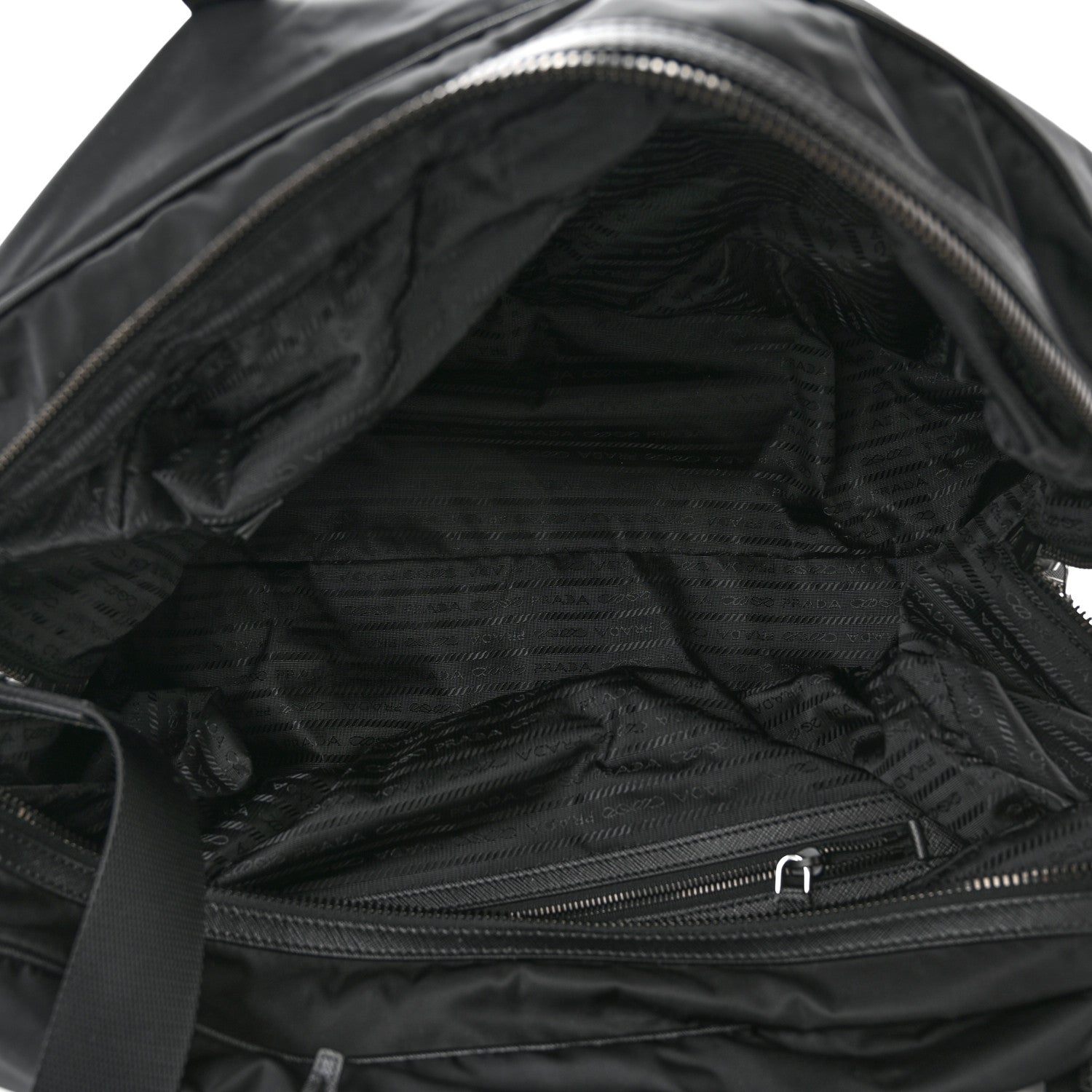 Prada Tessuto Nylon Saffiano Duffle Black 4 of 18
