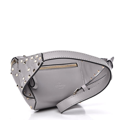 Valentino Garavani Nappa Rockstud Spike Belt Bag 95 Pastel Grey 2 of 10