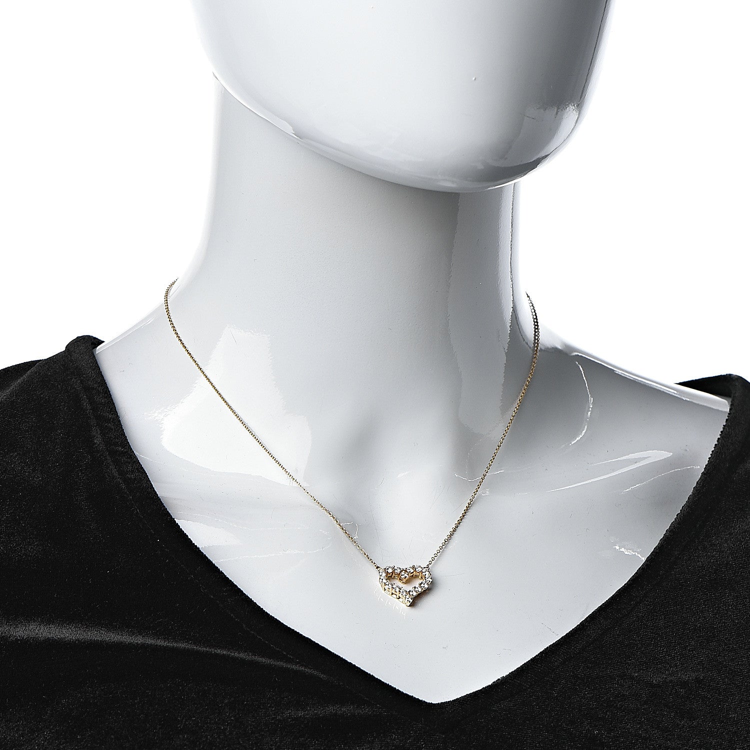 Tiffany 18K Yellow Gold Diamond Heart Pendant Necklace 2 of 5