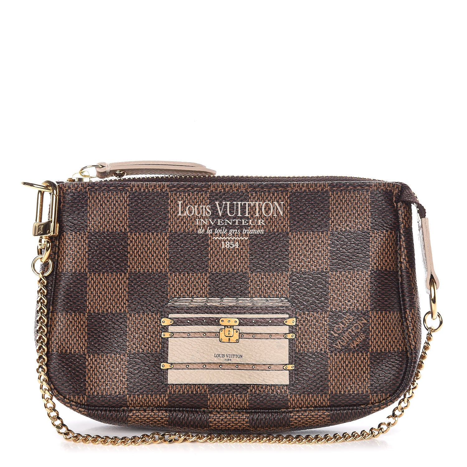 Louis Vuitton Damier Ebene Trunks and Locks Mini Pochette Accessories 1 of 7