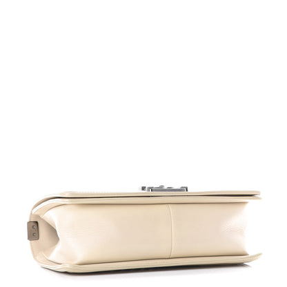 Chanel Calfskin Chevron Chain Medium Boy Flap Beige 4 of 10