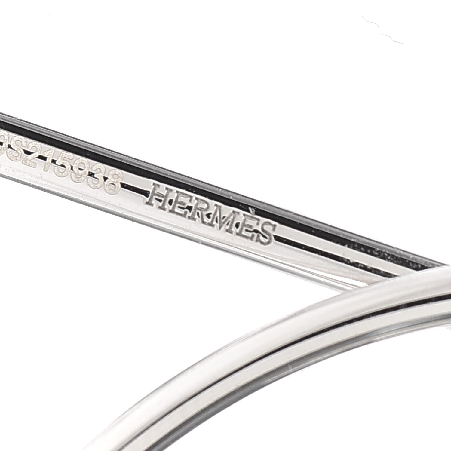 Hermes Sterling Silver MM Loop Earrings 5 of 7