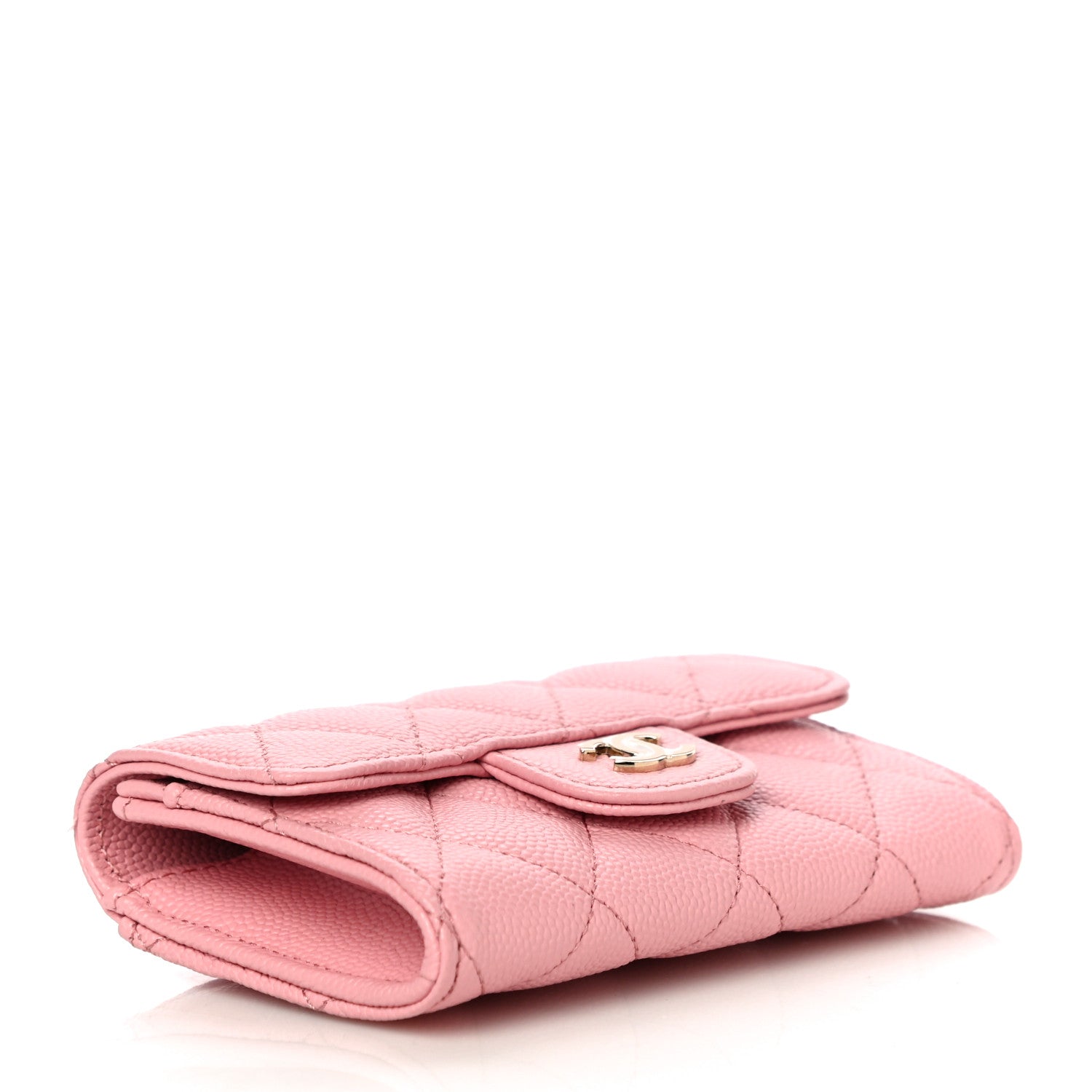 Chanel Caviar Quilted Flap Card Holder Wallet Pink 4 of 12