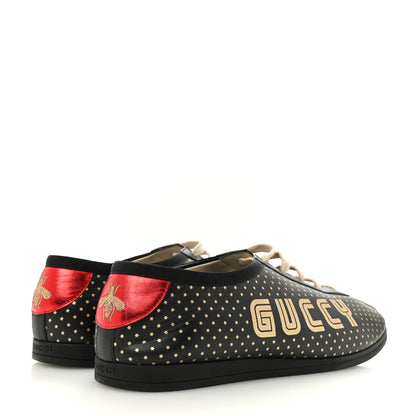 Gucci X SEGA Calfskin GUCCY Stars Mens Falacer Sneakers 12 Black 5 of 13