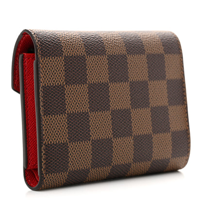 Louis Vuitton Damier Ebene Victorine Wallet Red 3 of 6