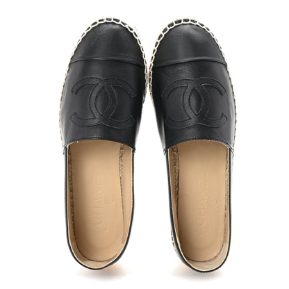 Chanel Lambskin CC Espadrilles 38 Black 2 of 9