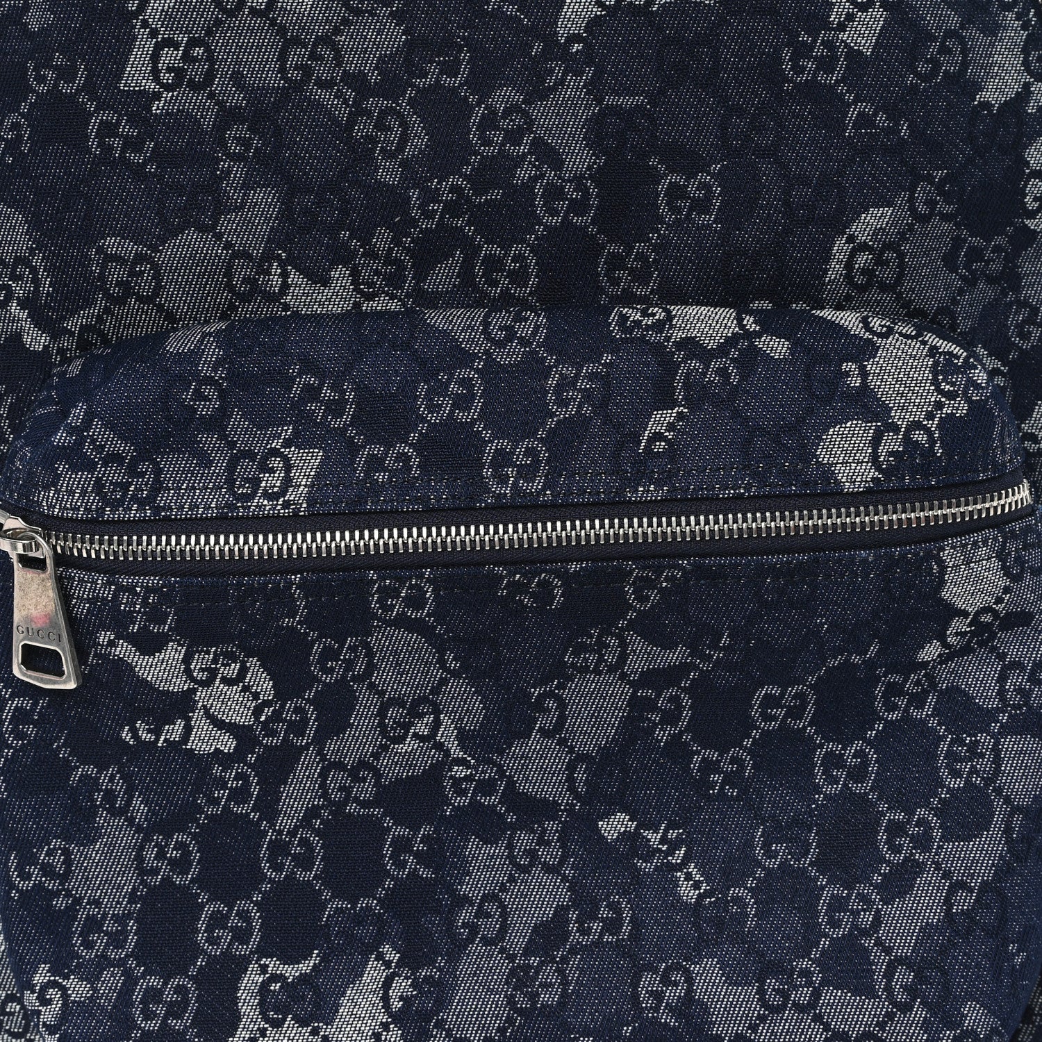 Gucci Denim Monogram Camouflage Large Backpack Blue 7 of 9