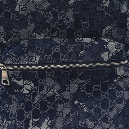 Gucci Denim Monogram Camouflage Large Backpack Blue 7 of 9