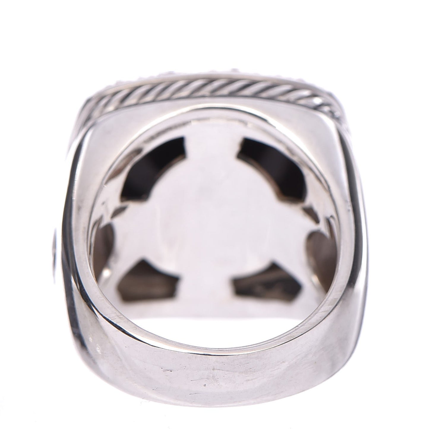 Sterling Silver Diamond Black Onyx 14mm Albion Statement Ring 52 6