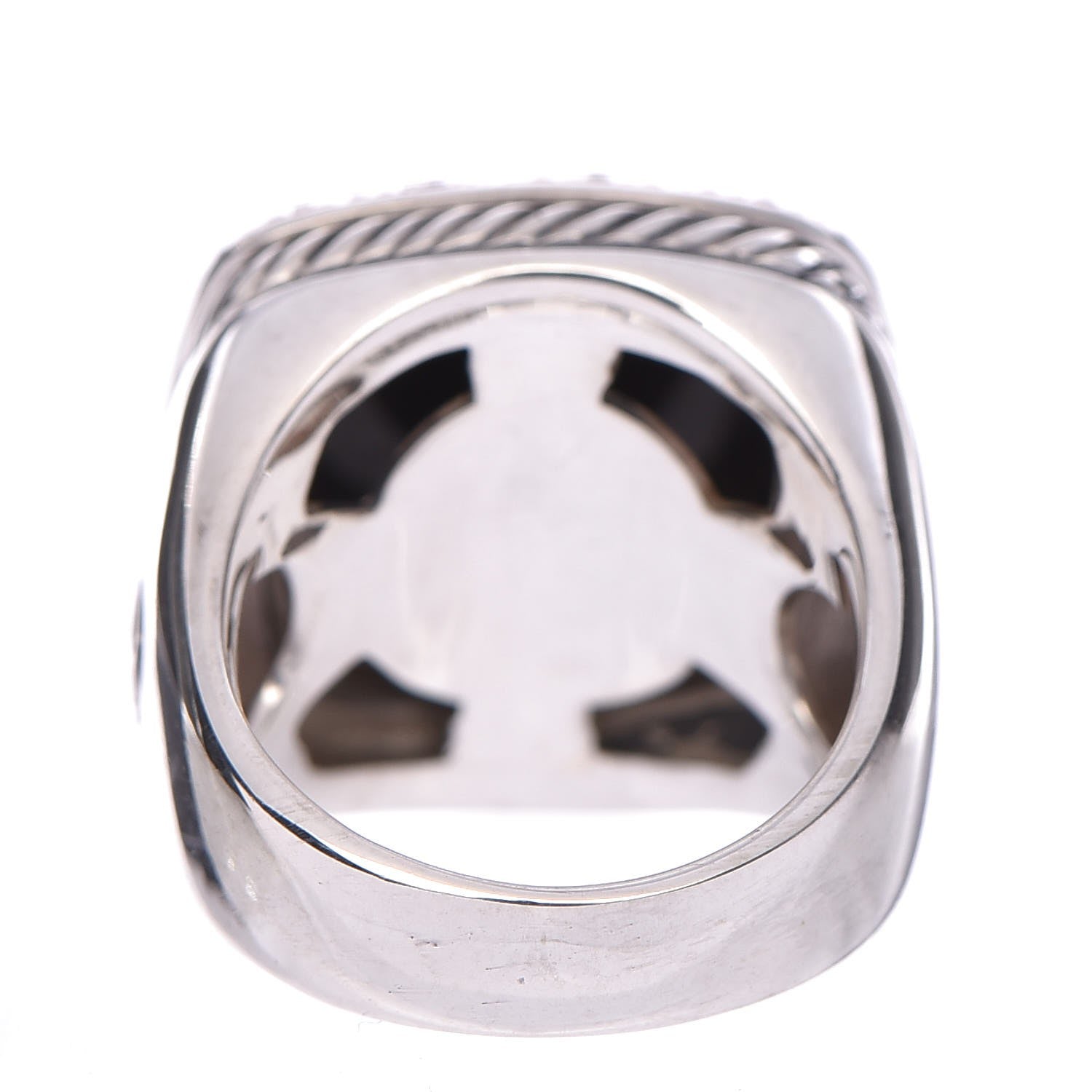 David Yurman Sterling Silver Diamond Black Onyx 14mm Albion Statement Ring 52 6 4 of 5