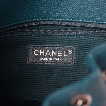 Chanel Grained Calfskin Stitched Messenger Flap Bag Teal 6 of 9