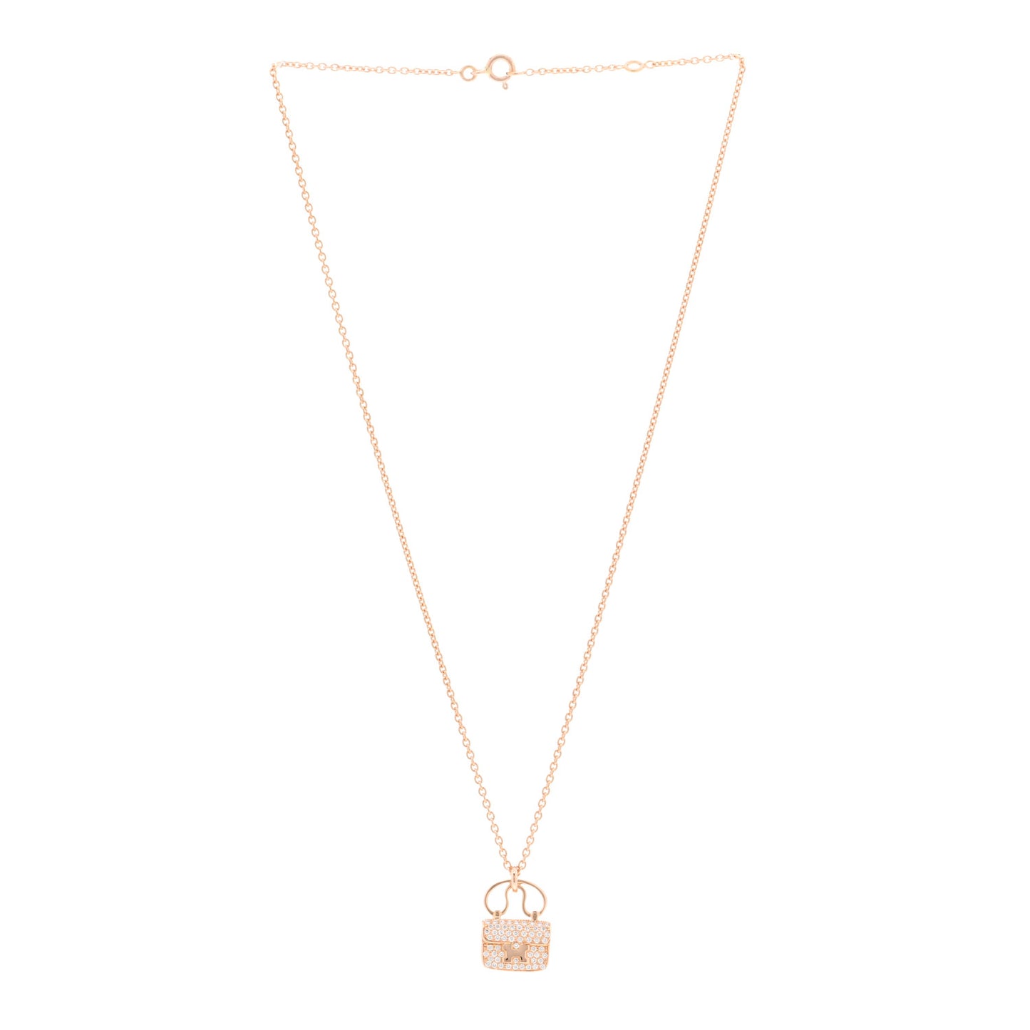 18K Rose Gold Diamond Constance Amulette Pendant Necklace