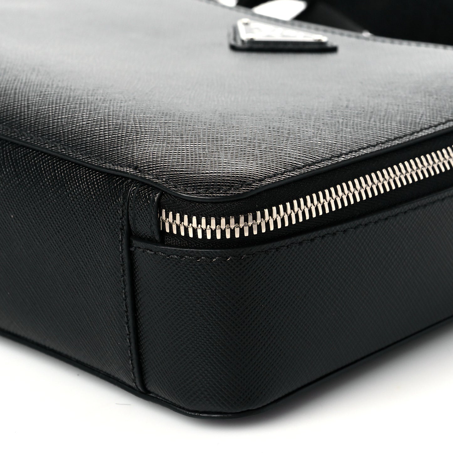 Saffiano Travel Medium Brique Crossbody Bag Black