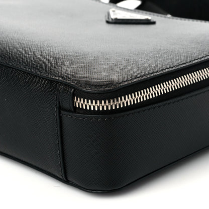 Prada Saffiano Travel Medium Brique Crossbody Bag Black 9 of 10
