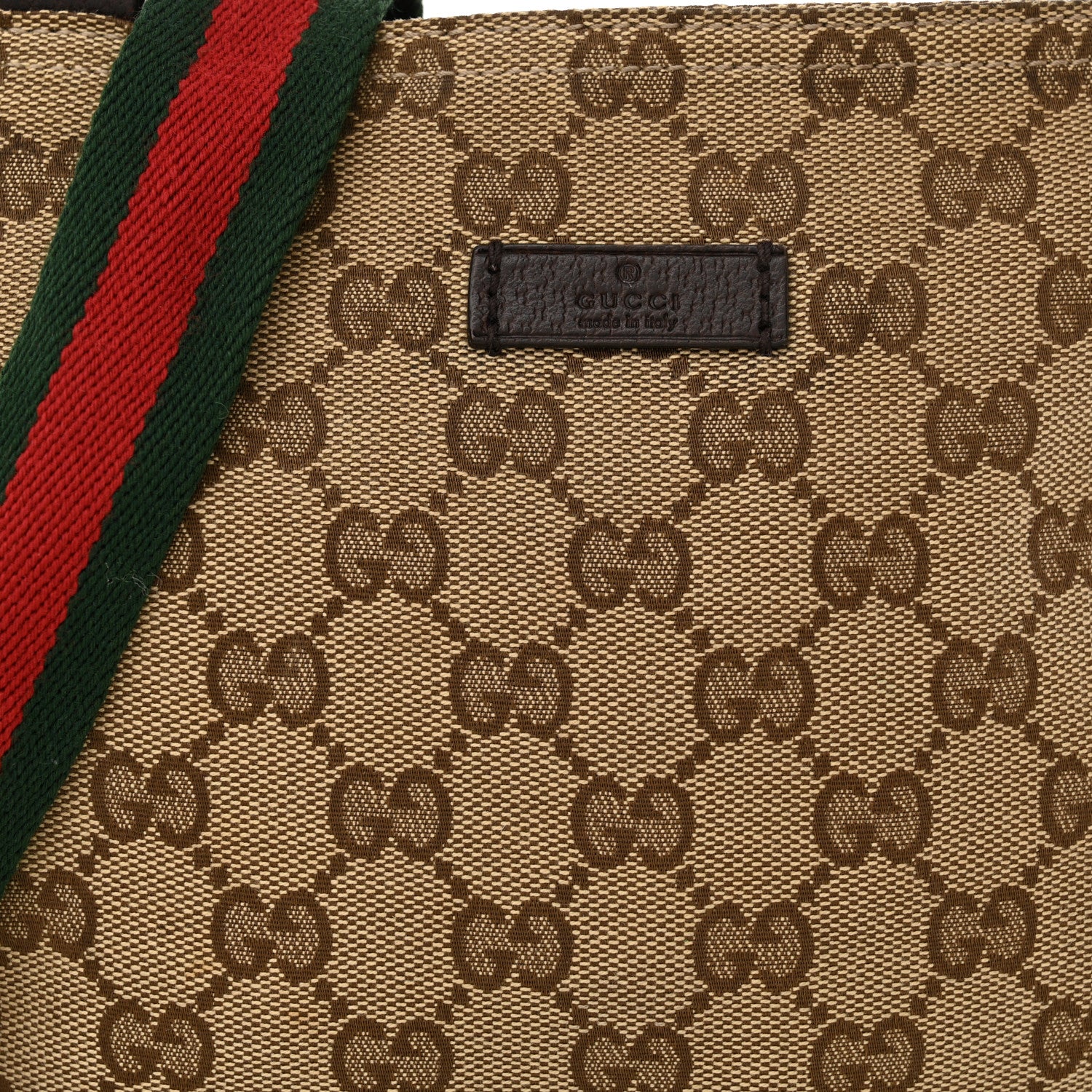 Gucci Monogram Web Small Flat Messenger Bag Brown 9 of 14