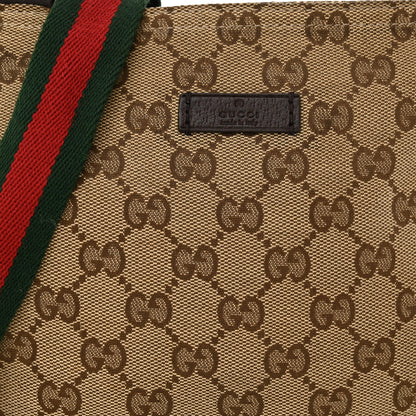 Gucci Monogram Web Small Flat Messenger Bag Brown 9 of 14