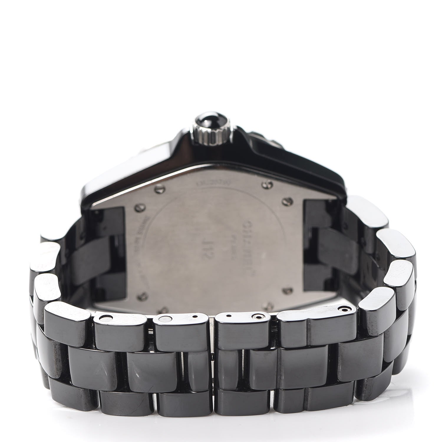 Chanel Stainless Steel Ceramic Diamond Pave Bezel Dial 38mm J12 Automatic Watch Black 3 of 5