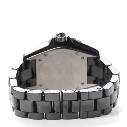 Chanel Stainless Steel Ceramic Diamond Pave Bezel Dial 38mm J12 Automatic Watch Black 3 of 5
