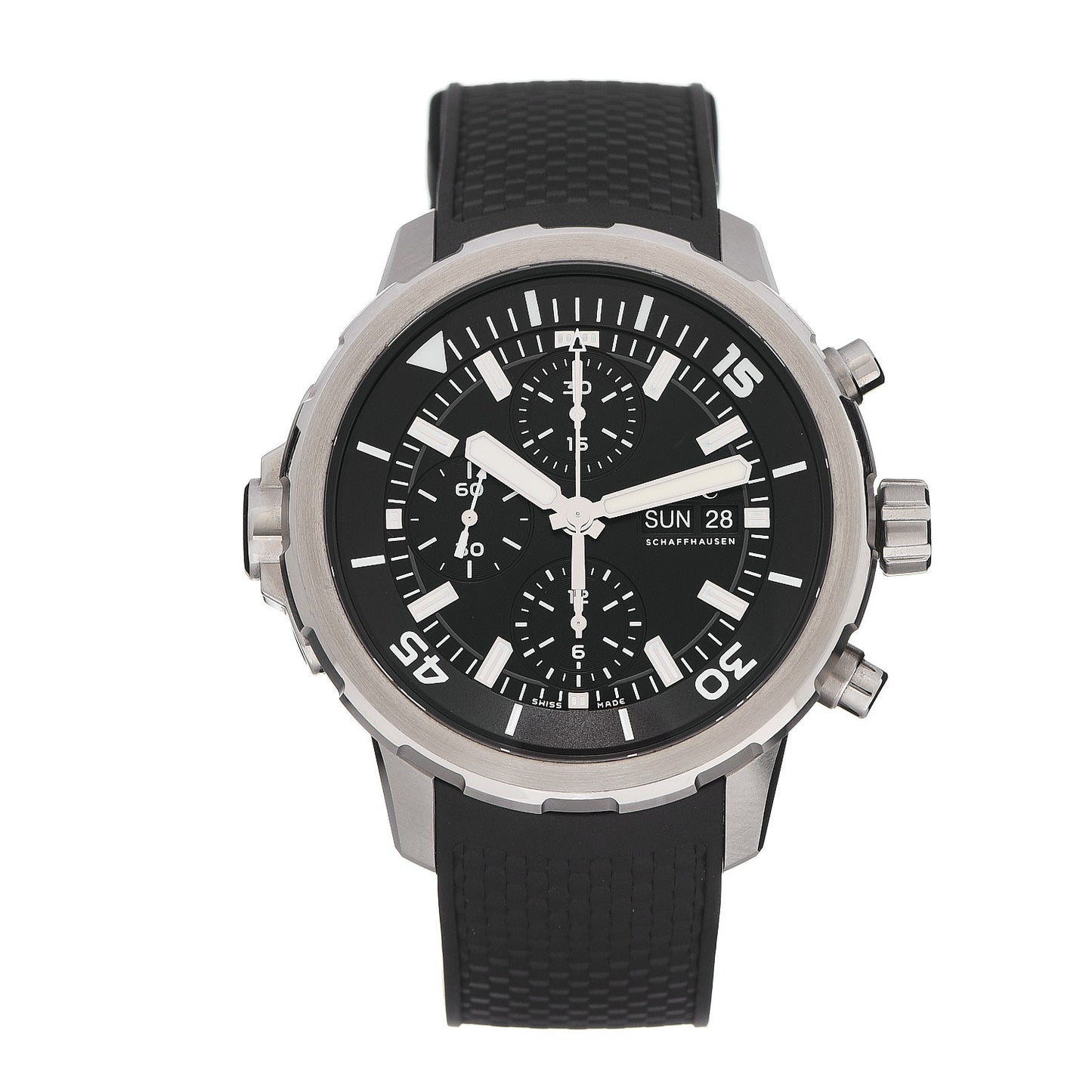 Stainless Steel Rubber 44mm Aquatimer Chronograph Automatic Watch Black IW376803