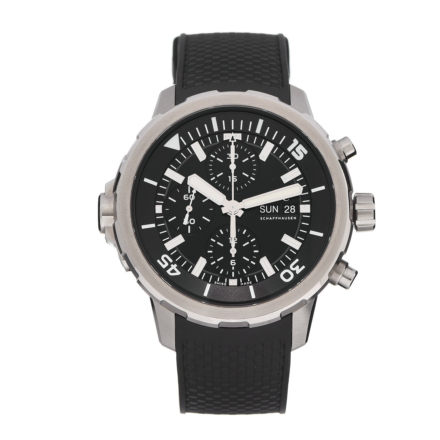 IWC Stainless Steel Rubber 44mm Aquatimer Chronograph Automatic Watch Black IW376803 1 of 5