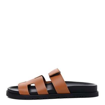 Hermes Calfskin Womens Chypre Sandals 37 Naturel 1 of 10