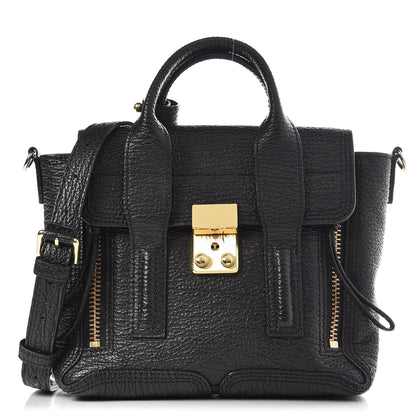 3.1 Phillip Lim 3.1 Textured Calfskin Mini Pashli Satchel Black 1 of 7