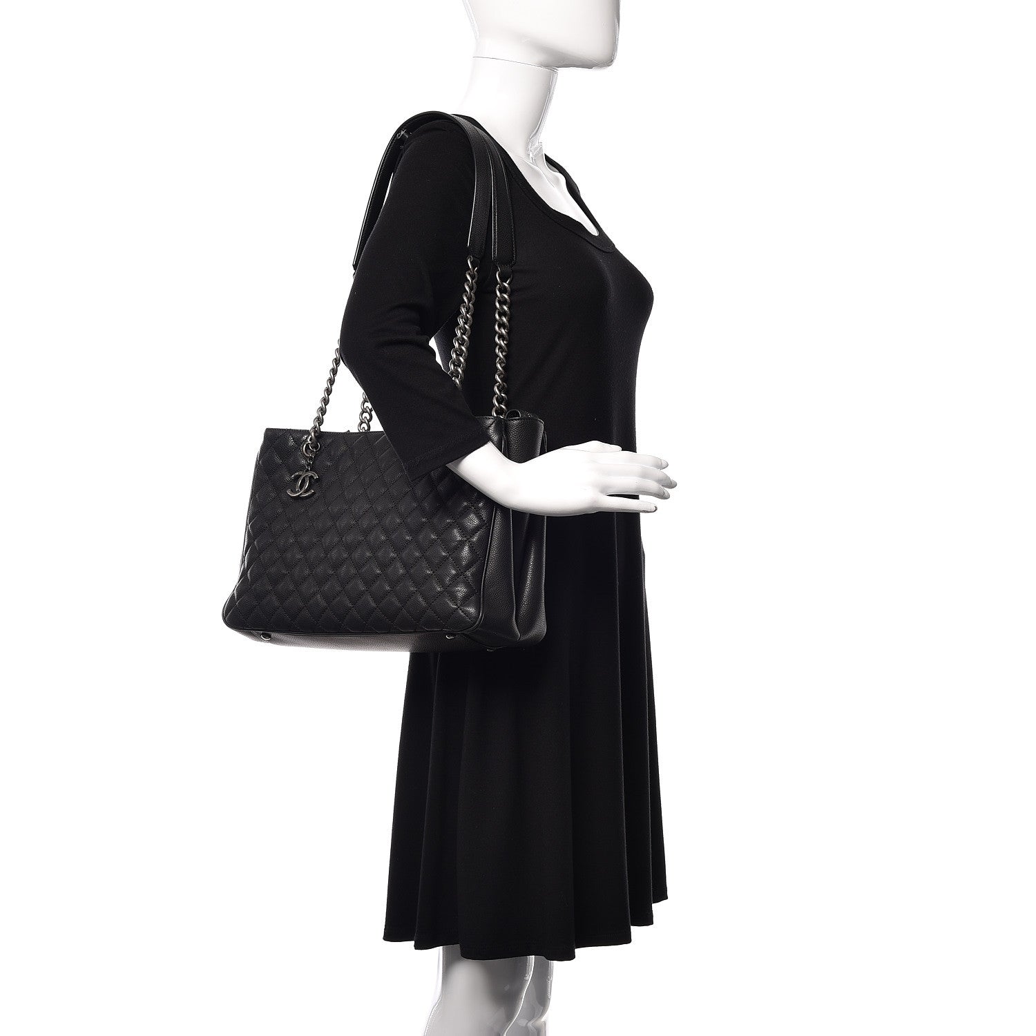 Chanel Caviar Quilted City Shopping Tote Black 2 of 10