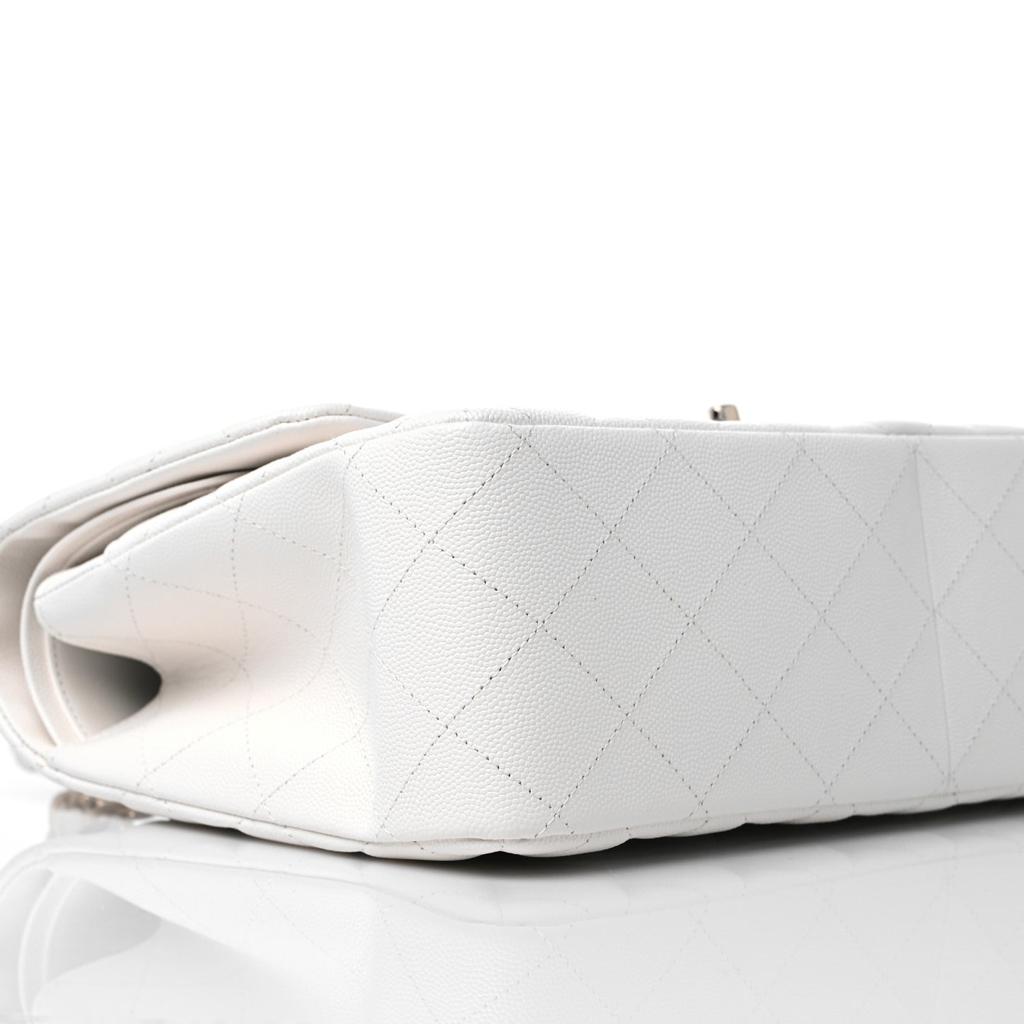 Caviar Quilted Jumbo Double Flap White