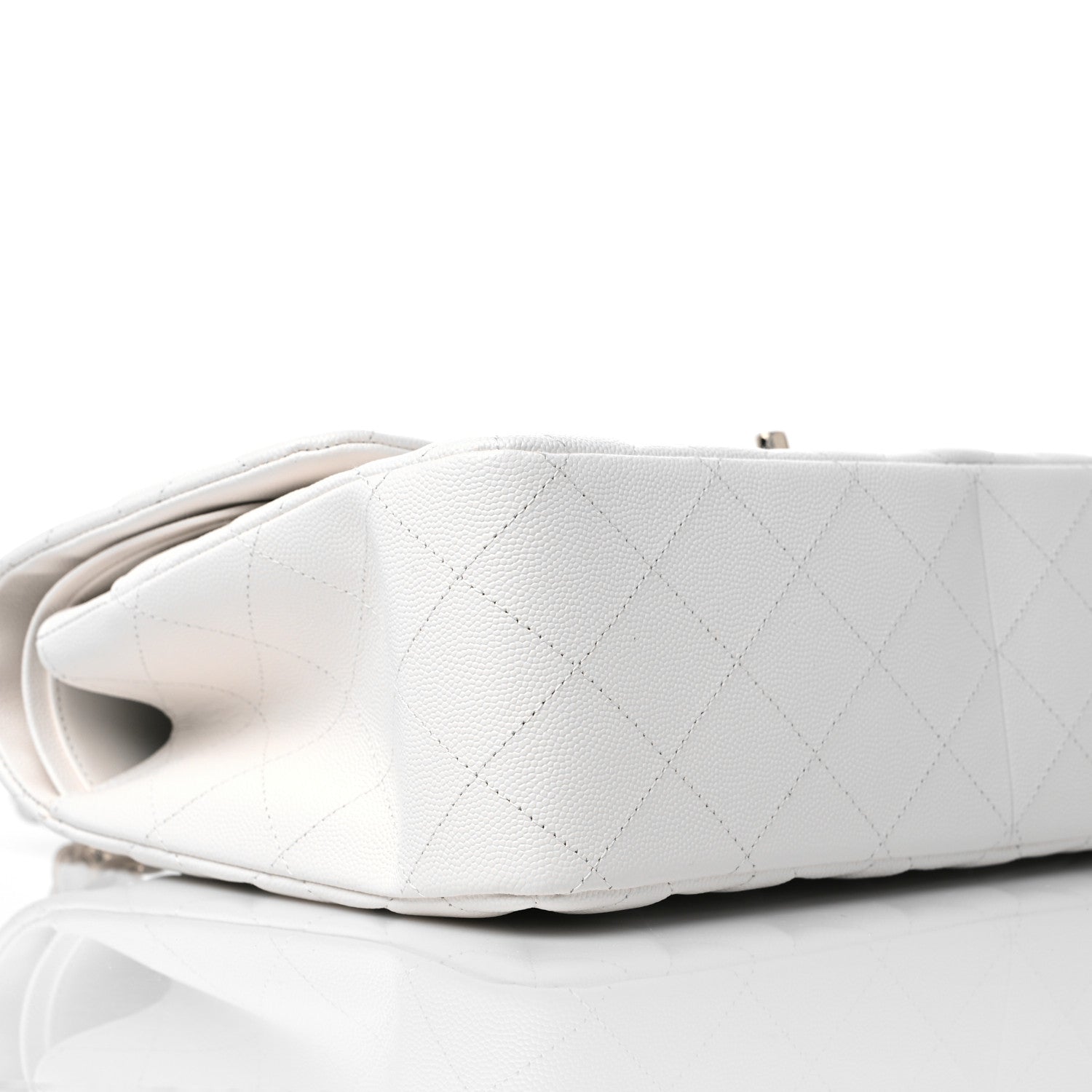 Chanel Caviar Quilted Jumbo Double Flap White 8 of 10