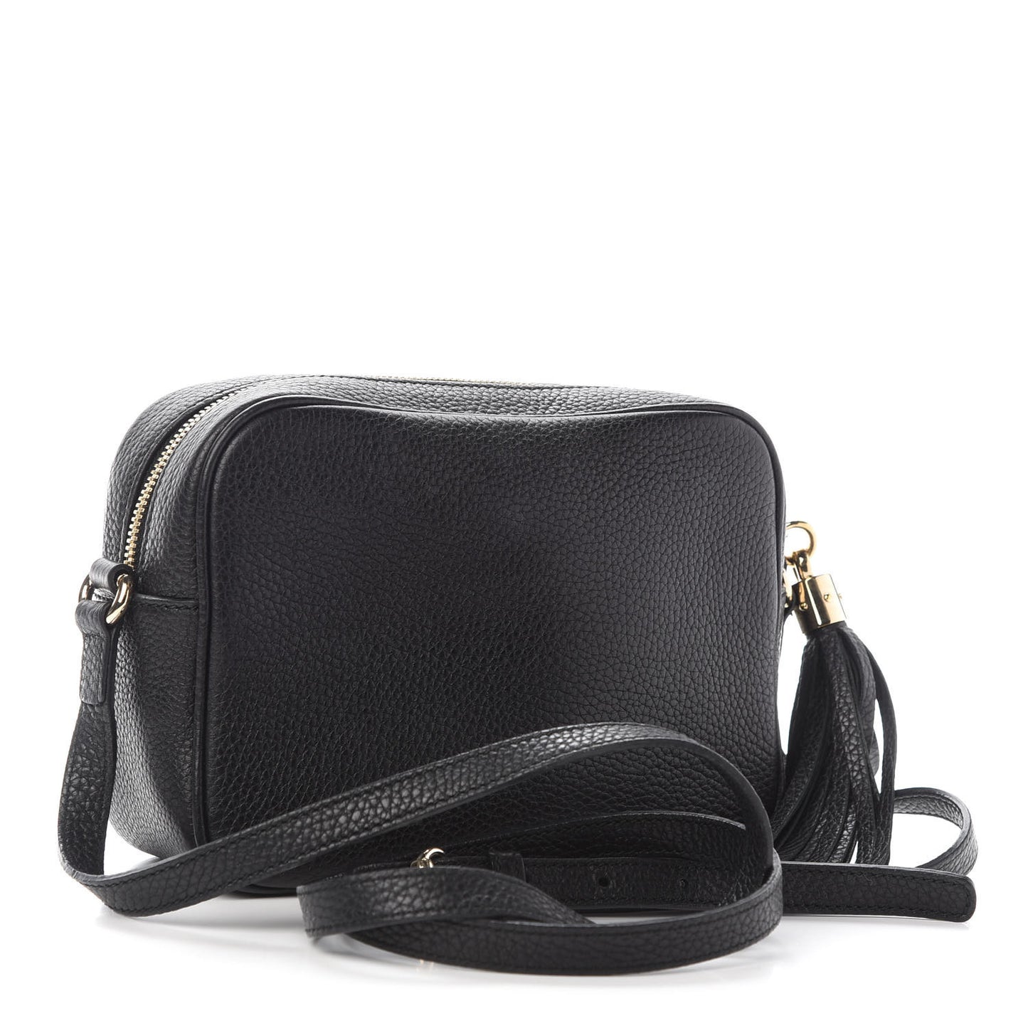Pebbled Calfskin Small Soho Disco Bag Black