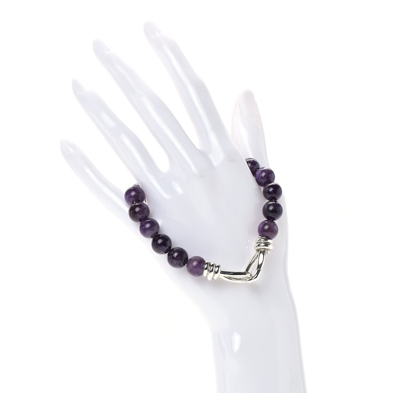 Tiffany Sterling Silver Amethyst Paloma Picasso Knot Bead Bracelet 2 of 5