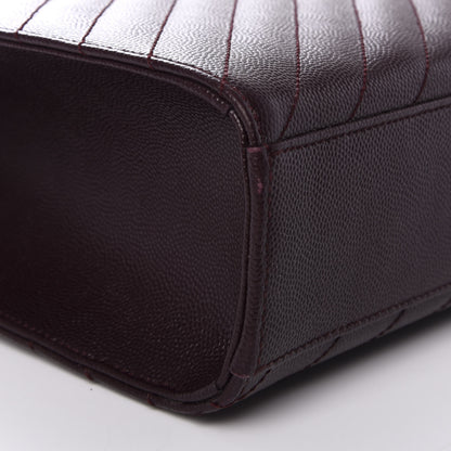 Saint Laurent Grain De Poudre Matelasse Chevron Large Monogram Satchel Rouge Legion 9 of 13