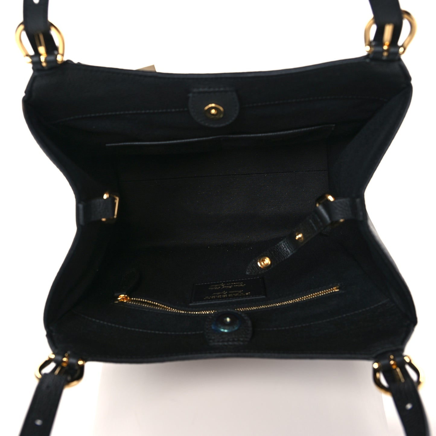 Grainy Calfskin House Check Small Canterbury Tote Black
