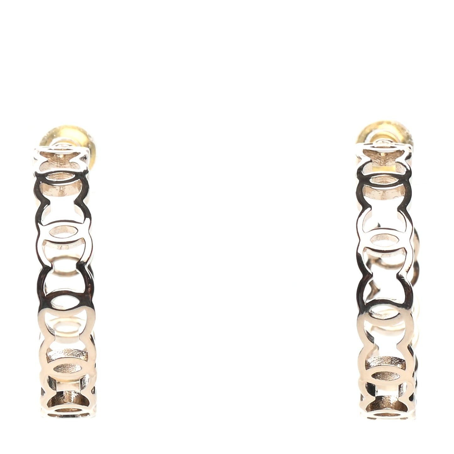 Metal CC Hoop Earrings Gold