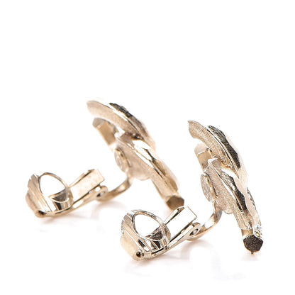 Chanel Crystal CC Clip On Earrings Gold 3 of 4