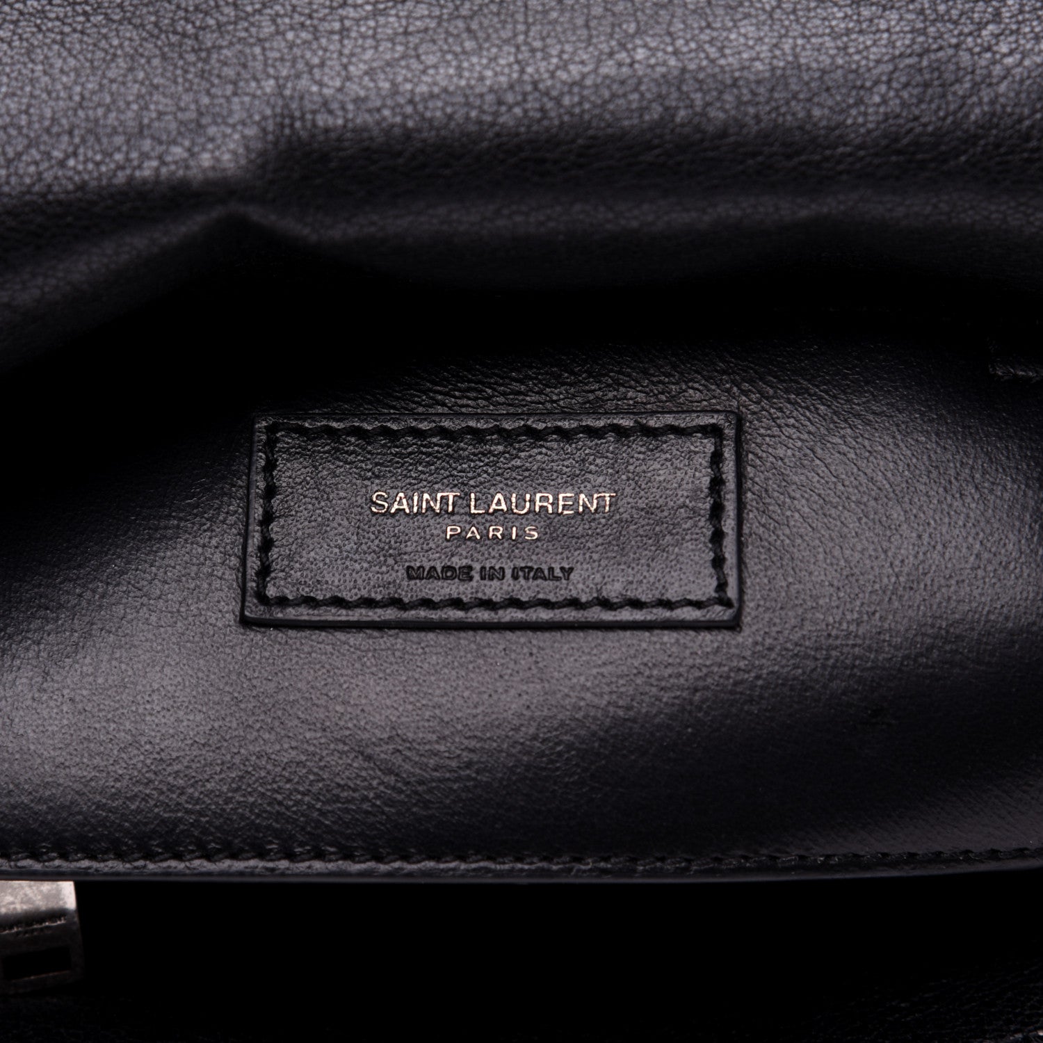 Saint Laurent Sheepskin Matelasse Chevron Monogram Medium College Bag Black 8 of 11
