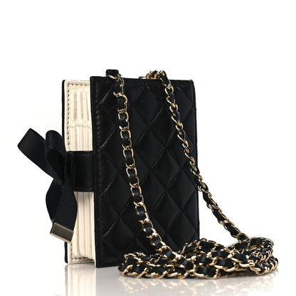 Chanel Lambskin Quilted Book Card Holder on Chain Black 3 of 12