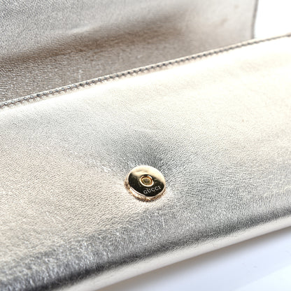 Gucci Metallic Calfskin Romy Clutch Silver 9 of 11
