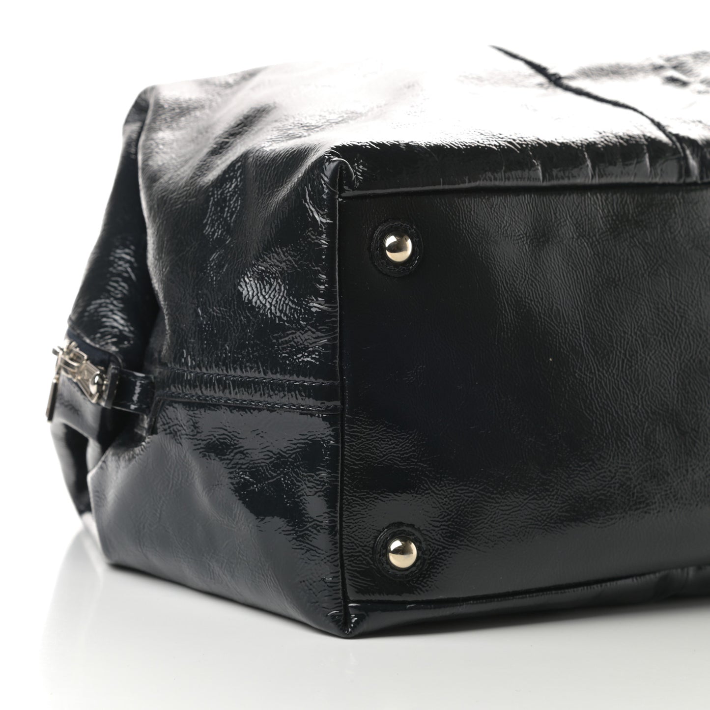 Textured Patent Medium Easy Sac Navy